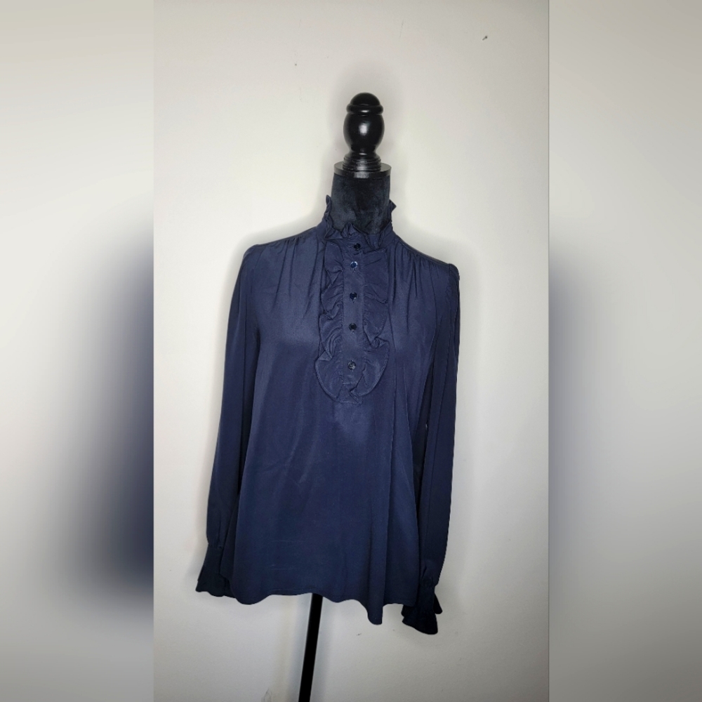 Stella McCartney Meredith blouse Size S  Navy Blue - Picture 2 of 16